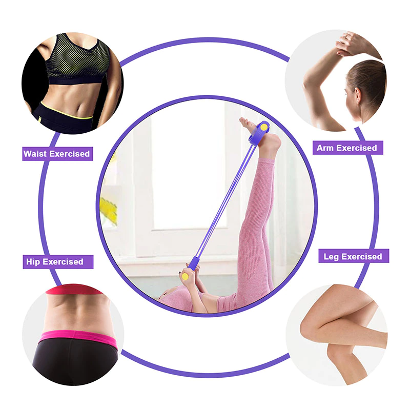 ( পার্পল কালার ) High Quality Multifunctional Foot Paddle Pull Rope Purple