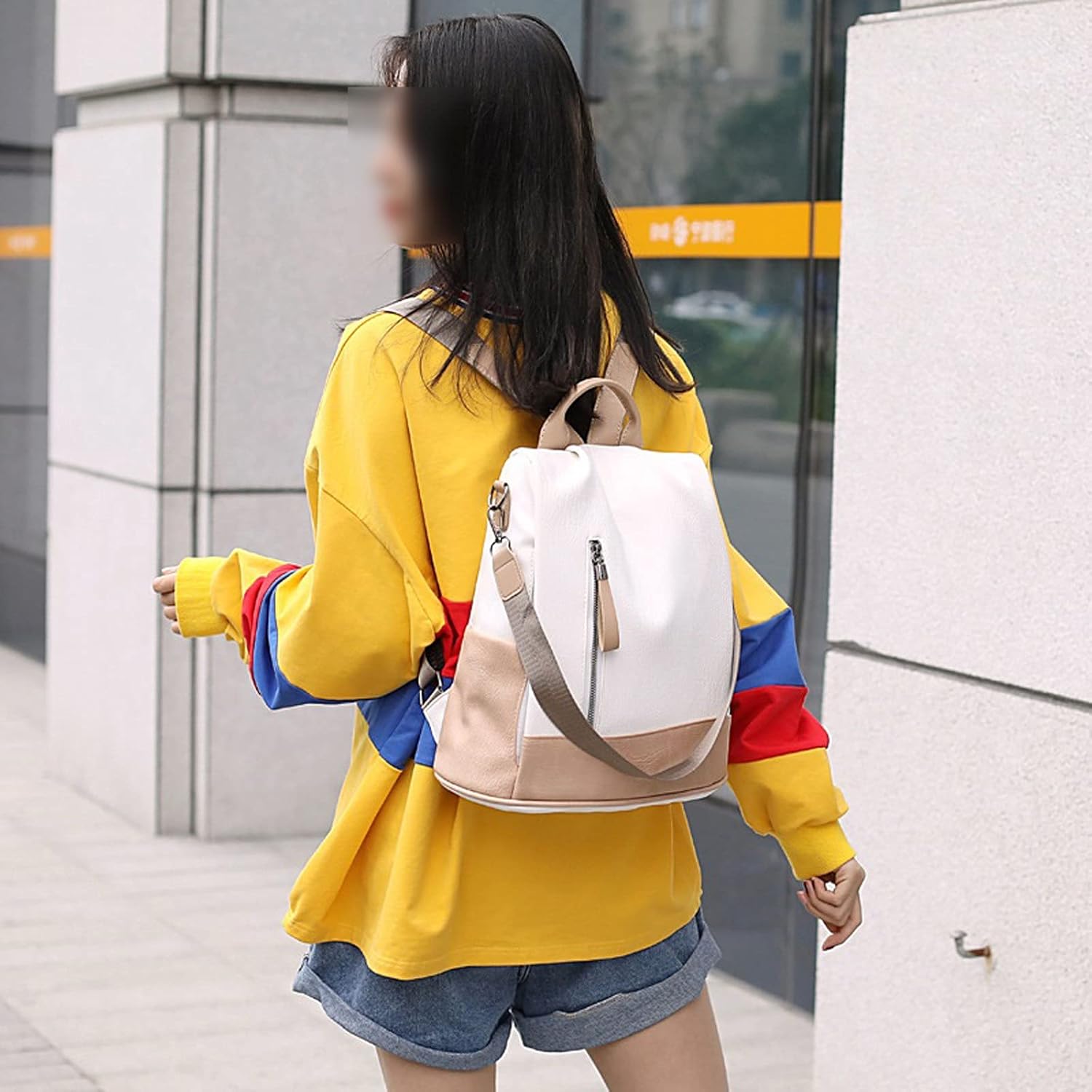 (Off-White)Shoulder Bag Women'S Backpack Travel Bags