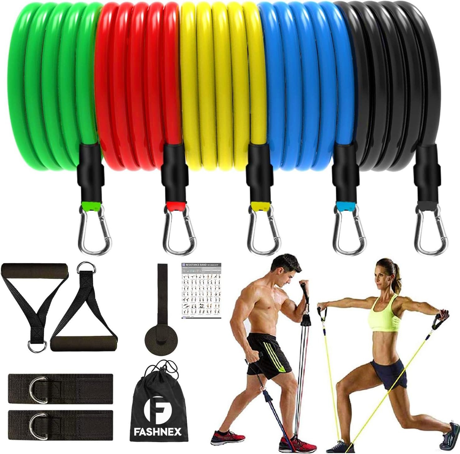 11 Piece Gym Power Resistance Band Set