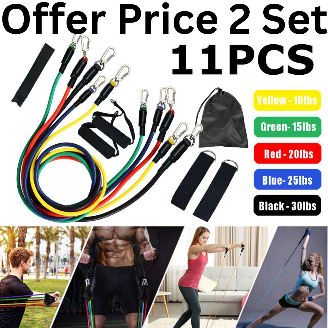 Offer Price-11 Piece Gym Power Resistance Band -2Set